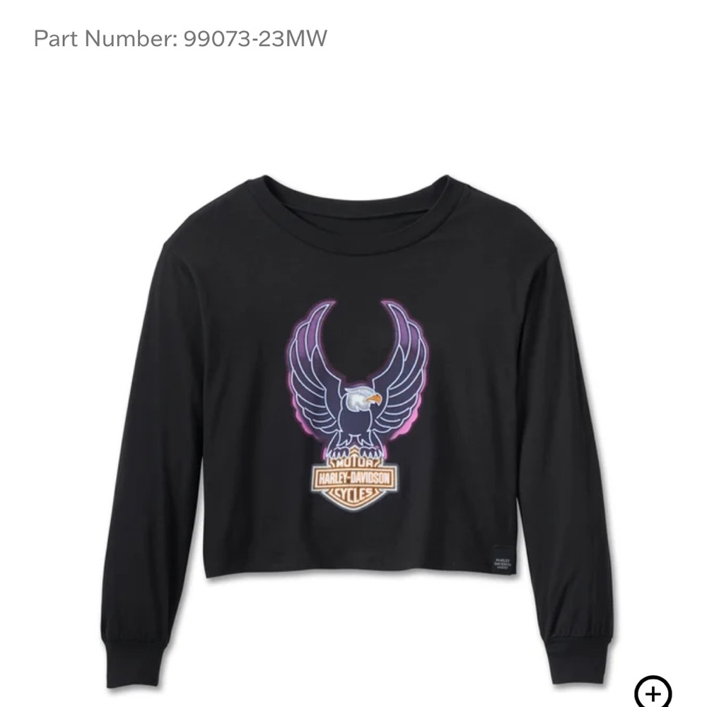 Harley Davidson Crop Top with Neon Eagle